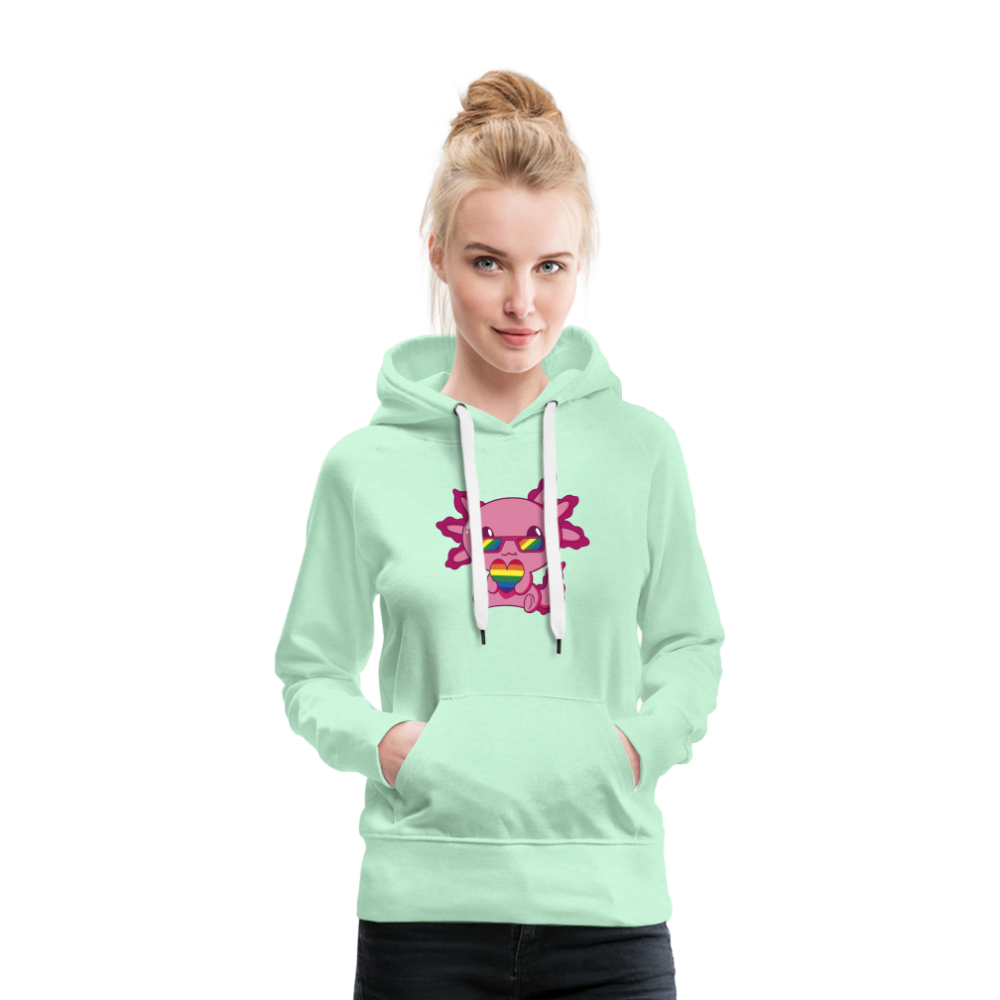 LGBTQ+ Axolotl "Frauen" Hoodie - helles Mintgrün