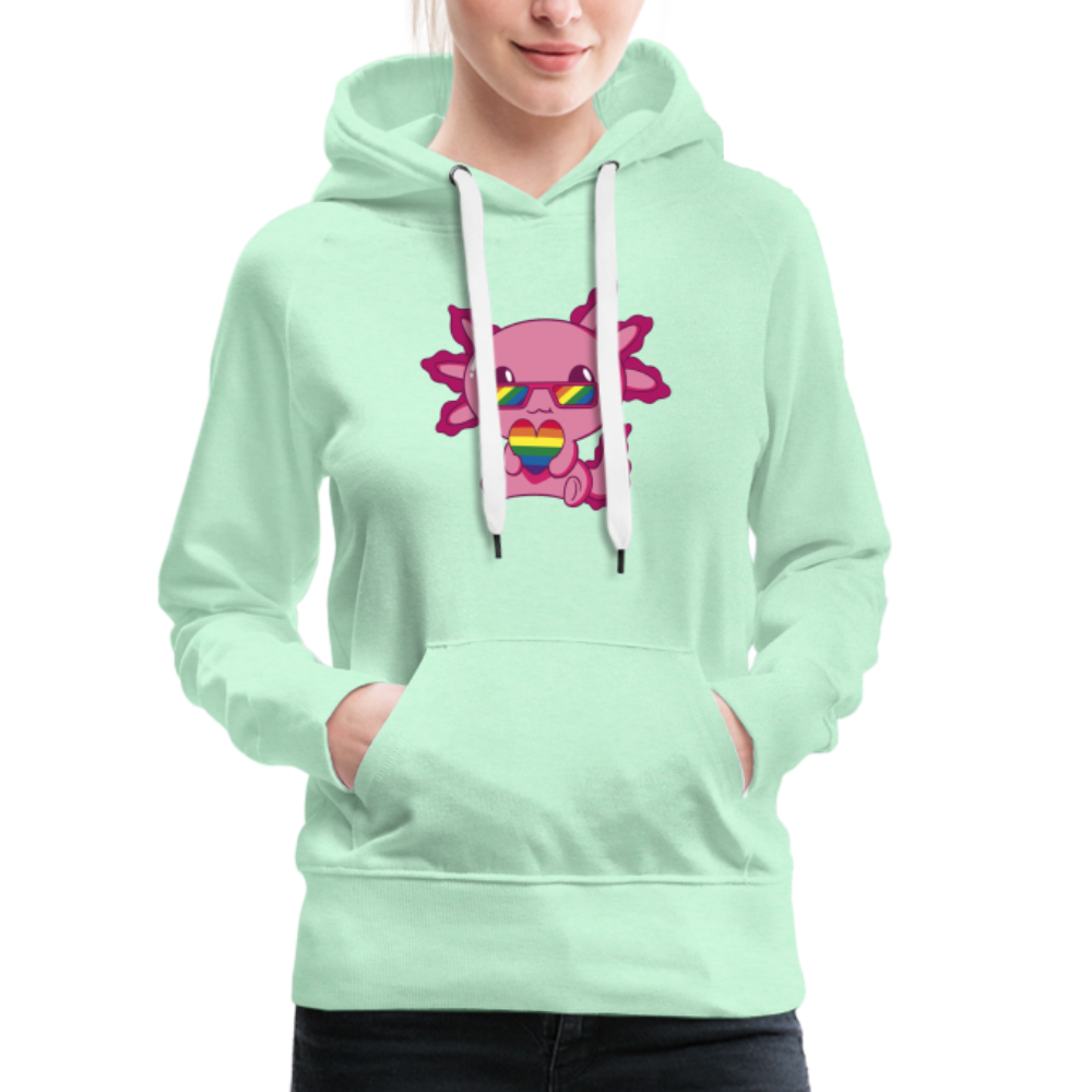 LGBTQ+ Axolotl "Frauen" Hoodie - helles Mintgrün