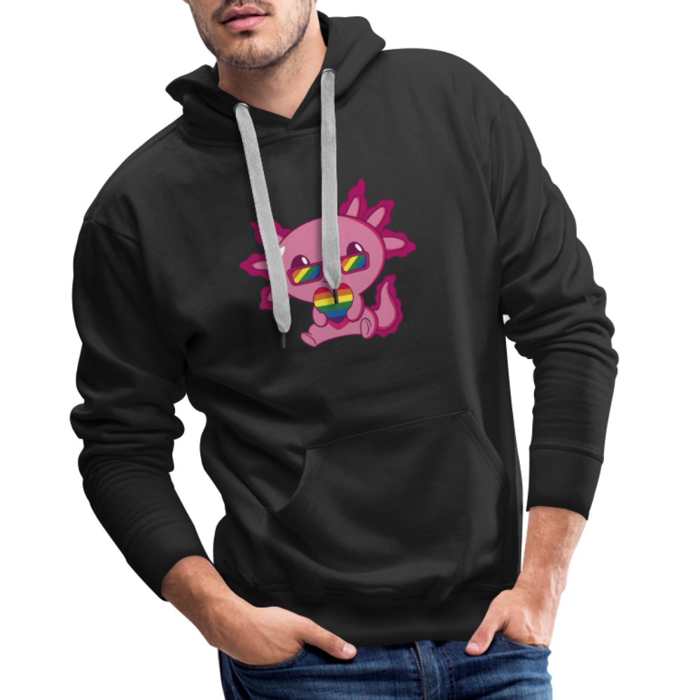 LGBTQ+ Axolotl "Männer" Hoodie - Schwarz