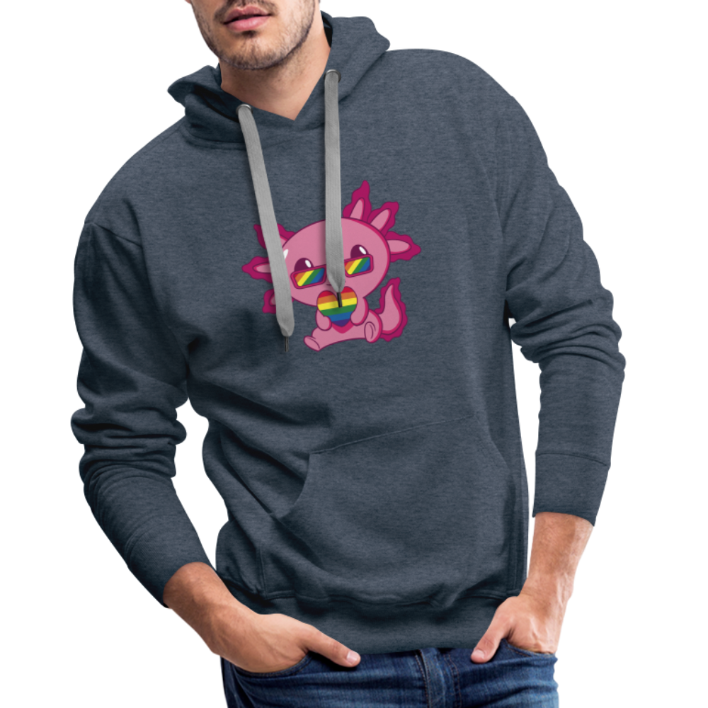 LGBTQ+ Axolotl "Männer" Hoodie - Jeansblau