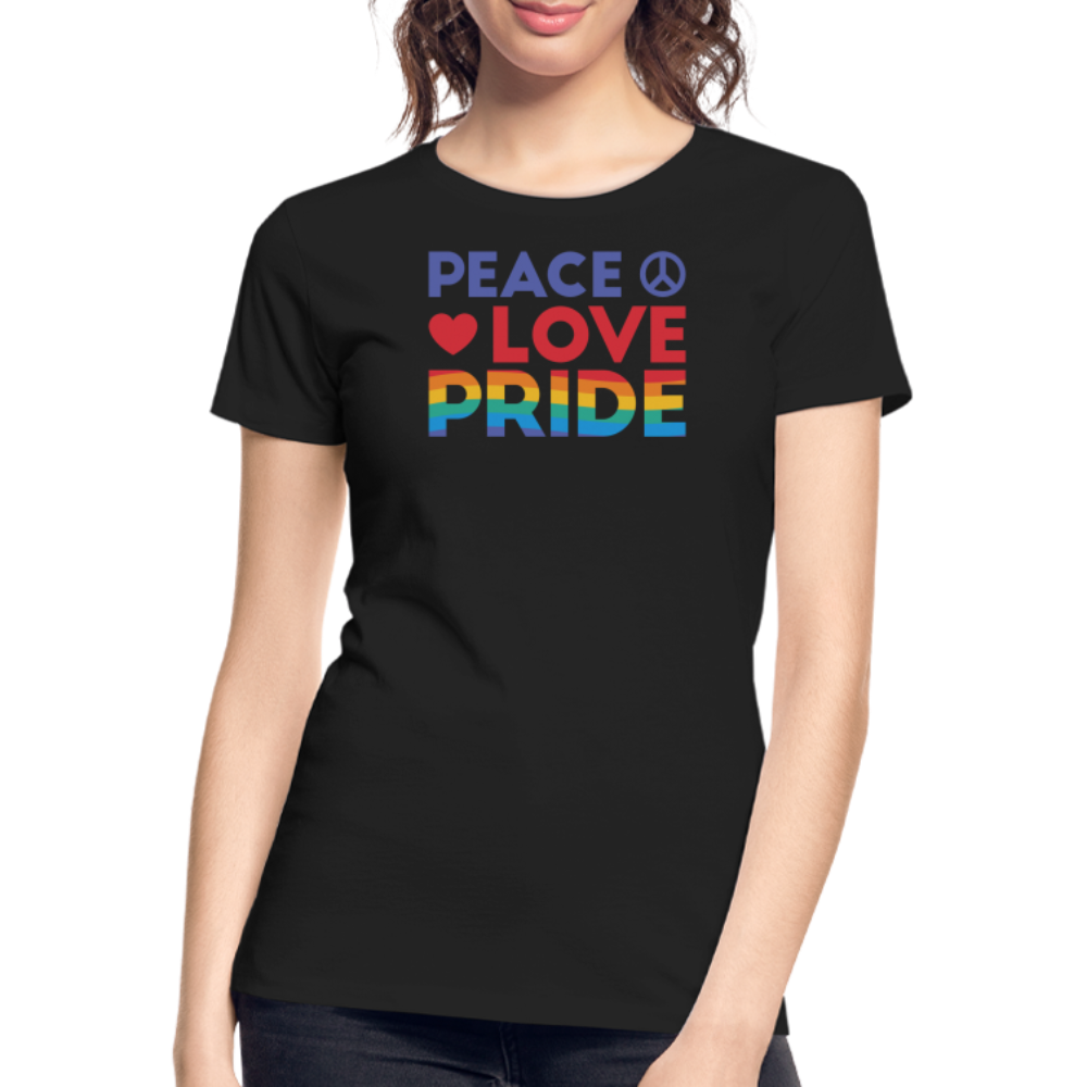 Peace Love Pride "Frauen" T-Shirt - Schwarz