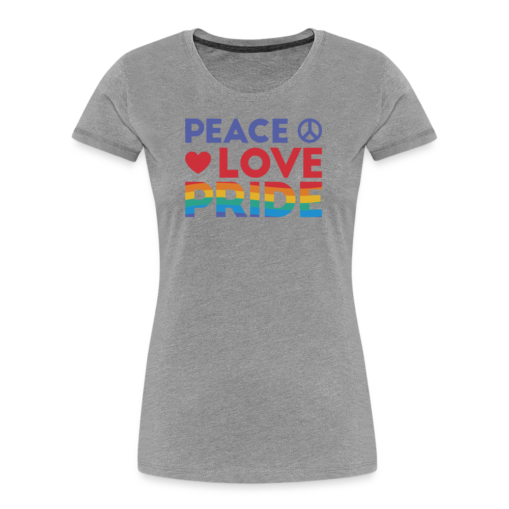 Peace Love Pride "Frauen" T-Shirt - Grau meliert