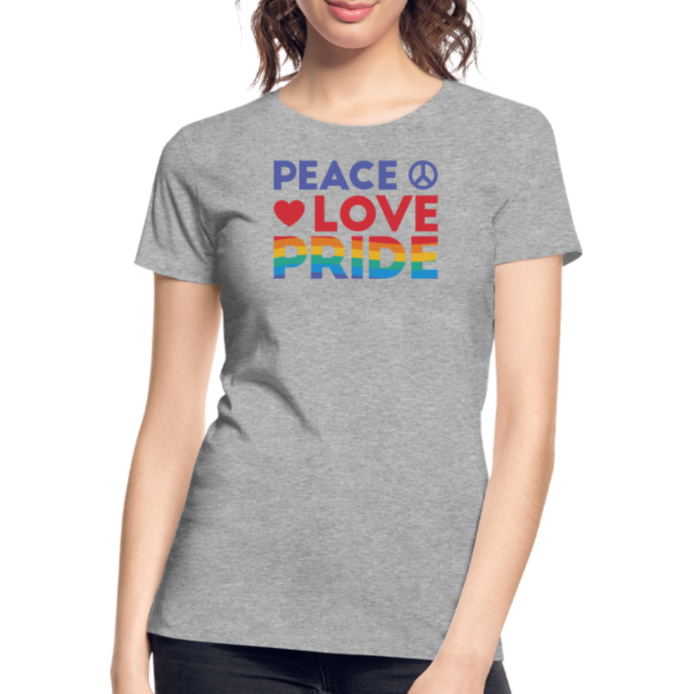 Peace Love Pride "Frauen" T-Shirt - Grau meliert