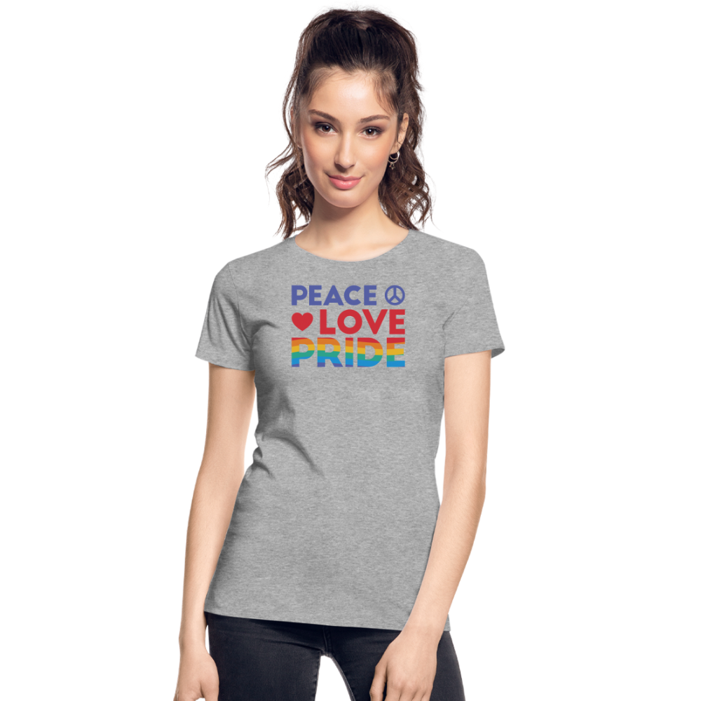 Peace Love Pride "Frauen" T-Shirt - Grau meliert