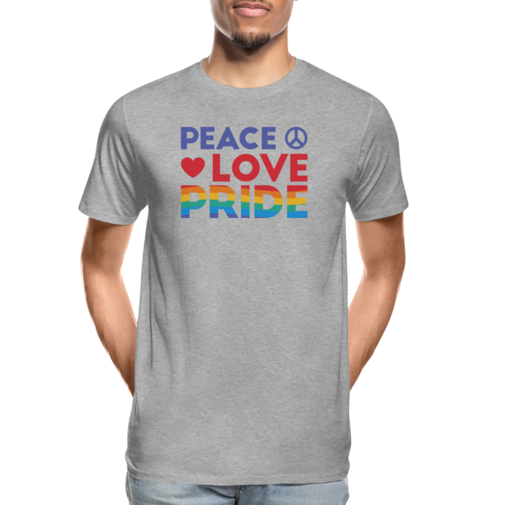 Peace Love Pride "Männer" T-Shirt - Grau meliert