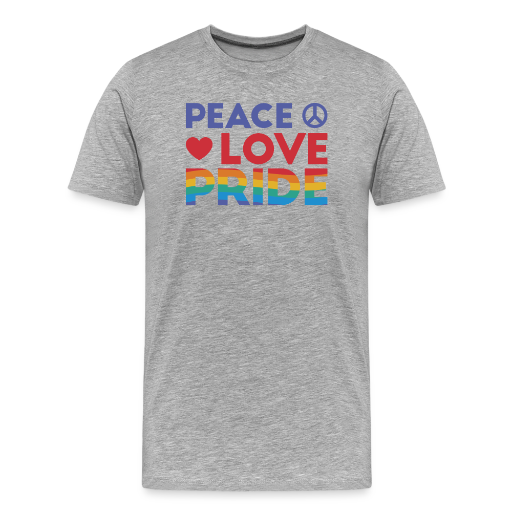 Peace Love Pride "Männer" T-Shirt - Grau meliert