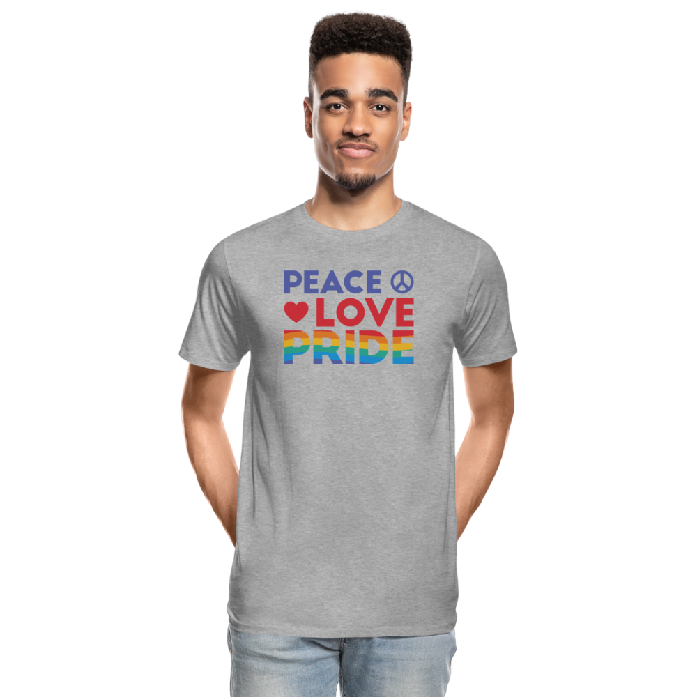 Peace Love Pride "Männer" T-Shirt - Grau meliert