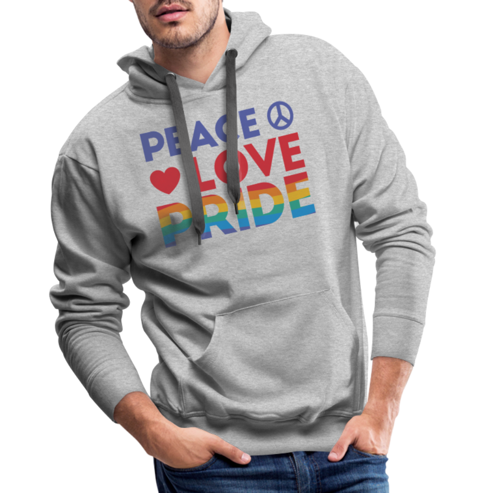 Peace Love Pride "Männer" Hoodie - Grau meliert