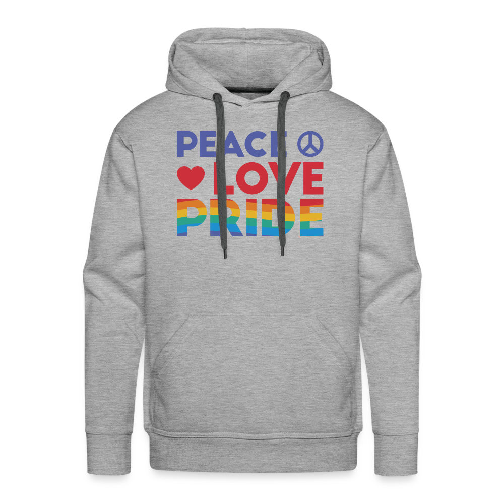 Peace Love Pride "Männer" Hoodie - Grau meliert