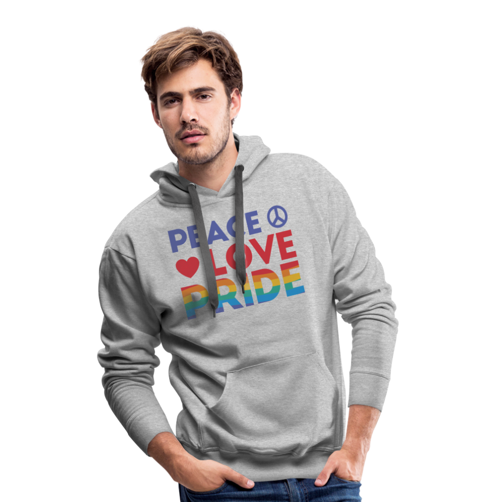 Peace Love Pride "Männer" Hoodie - Grau meliert