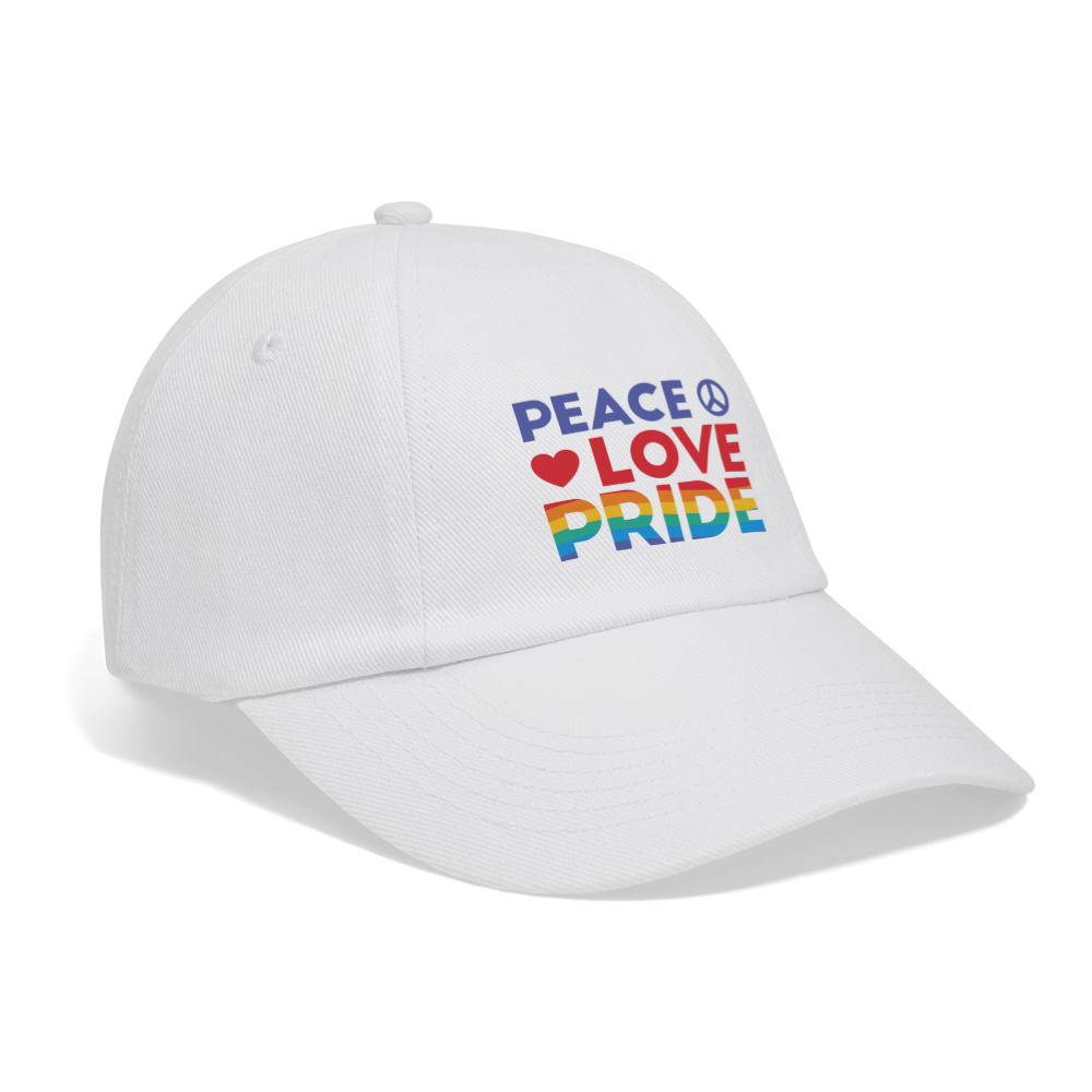 Peace Love Pride Baseballkappe - Weiß/Weiß