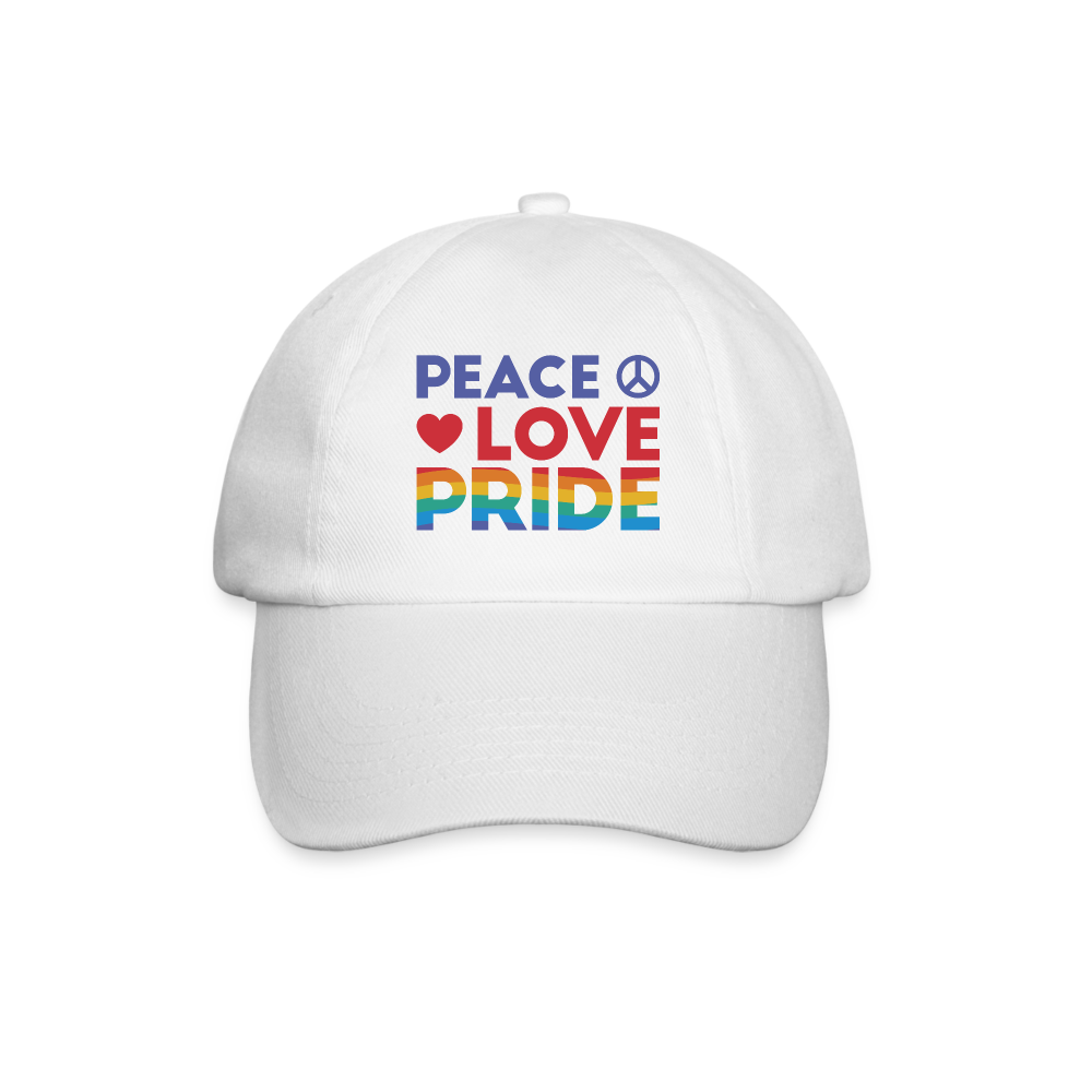 Peace Love Pride Baseballkappe - Weiß/Weiß