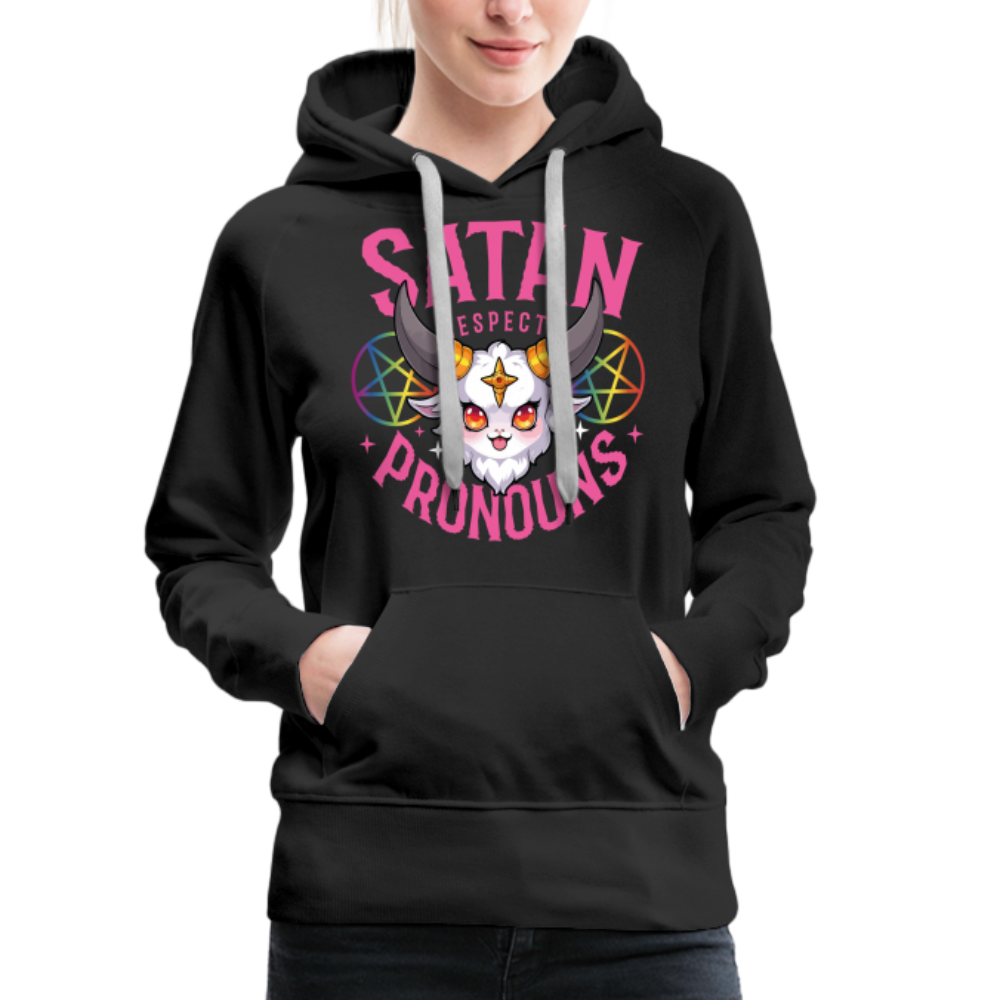 Satan Respects Pronouns "Frauen" Hoodie - Schwarz