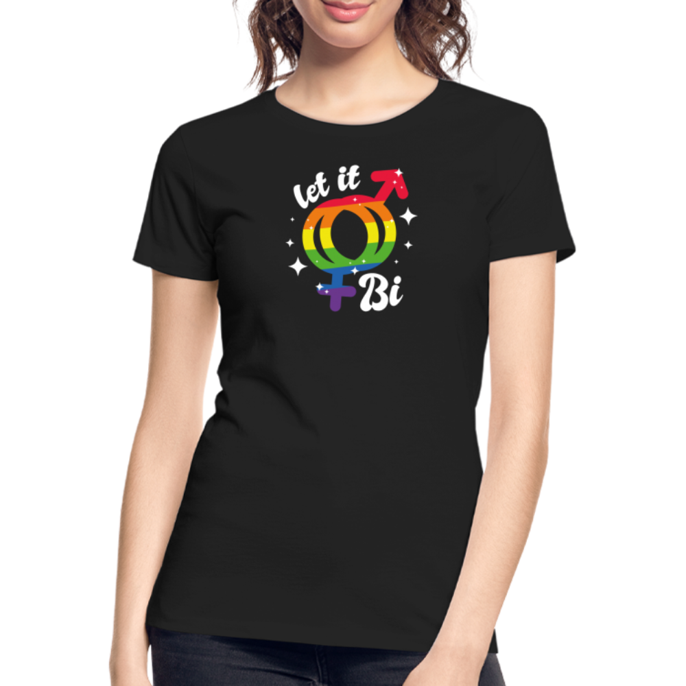 Let it Bi "Frauen" T-Shirt - Schwarz