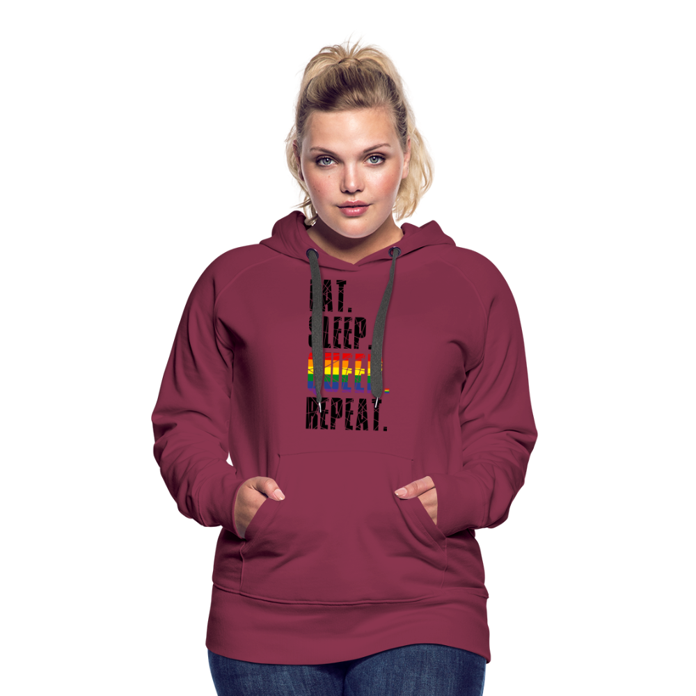 EAT. SLEEP. QUEER. REPEAT. "Frauen" Hoodie - Bordeaux