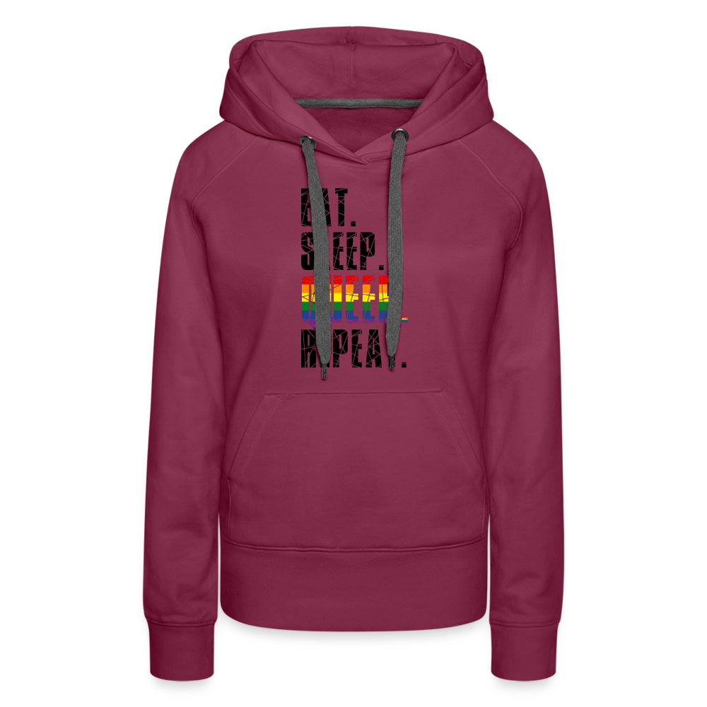 EAT. SLEEP. QUEER. REPEAT. "Frauen" Hoodie - Bordeaux