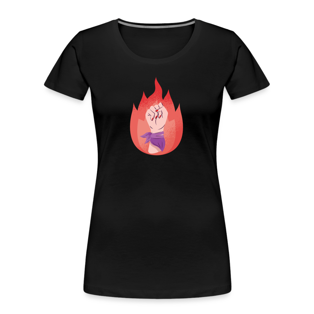 Flammenfaust "Frauen" T-Shirt - Schwarz