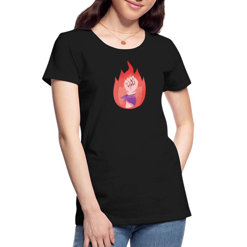 Flammenfaust "Frauen" T-Shirt - Schwarz