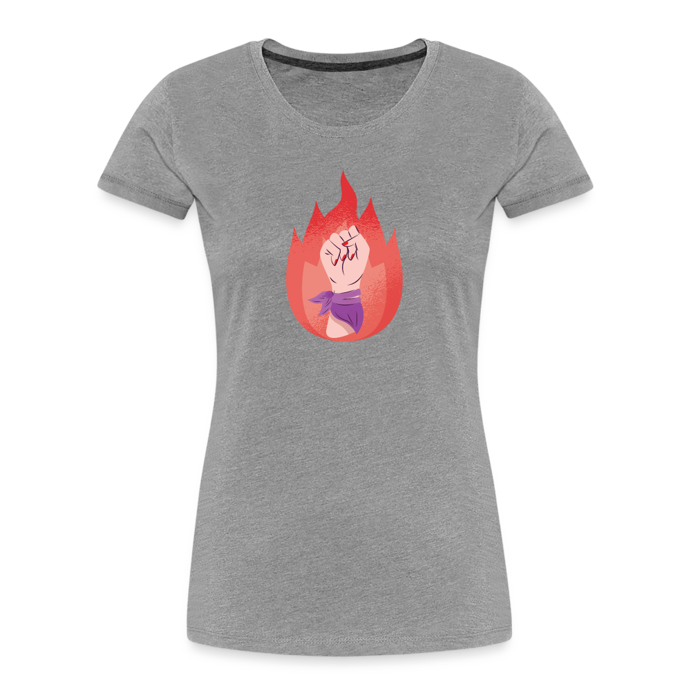 Flammenfaust "Frauen" T-Shirt - Grau meliert