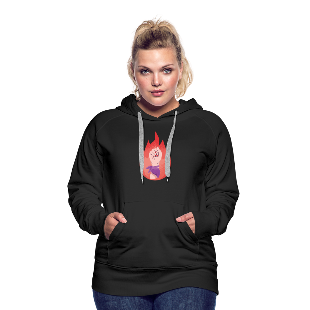 Flammenfaust "Frauen" Hoodie - Schwarz