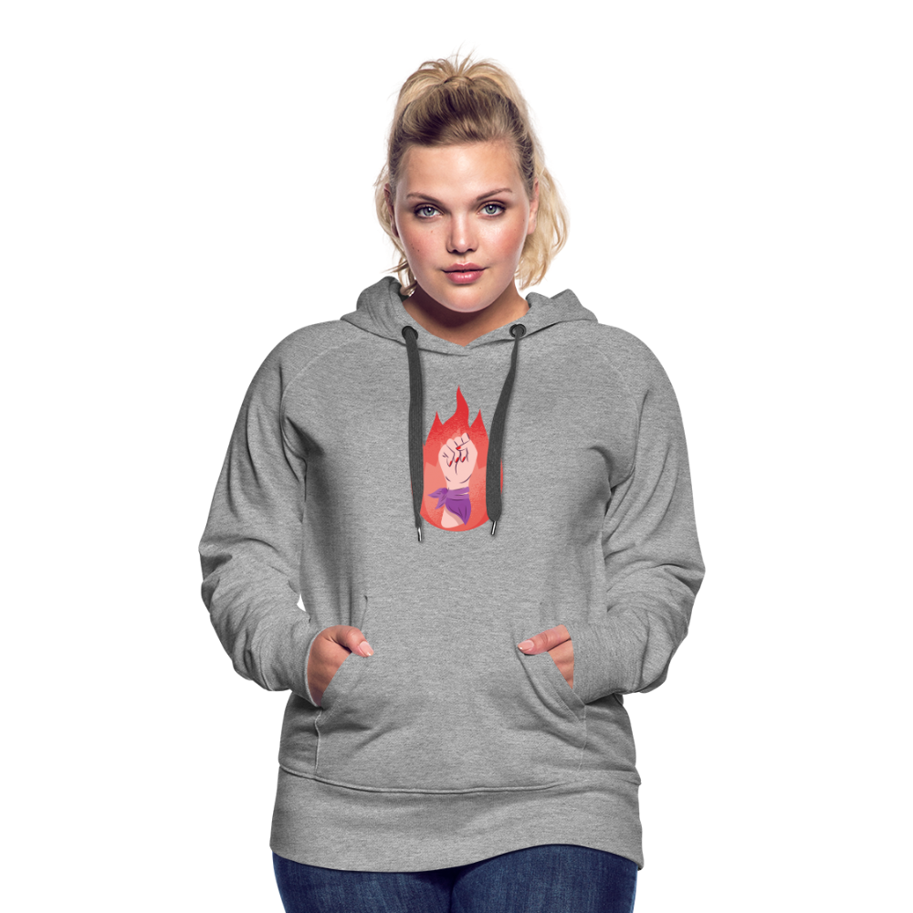 Flammenfaust "Frauen" Hoodie - Grau meliert