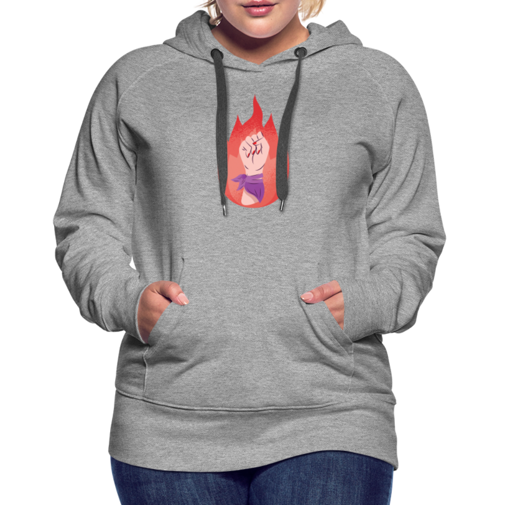 Flammenfaust "Frauen" Hoodie - Grau meliert