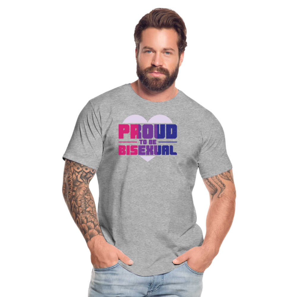 Proud to be Bisexual "Männer" T-Shirt - Grau meliert