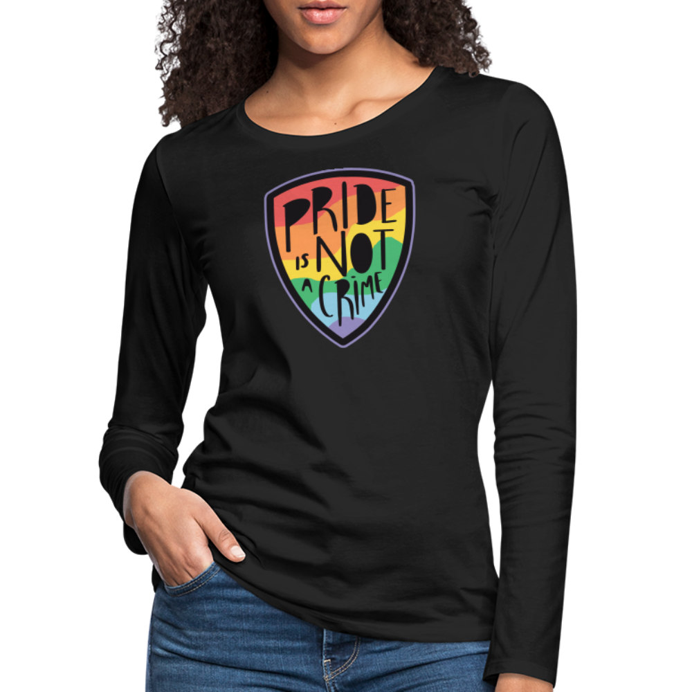 Pride is not a Crime Badge "Frauen" Langarmshirt - Schwarz