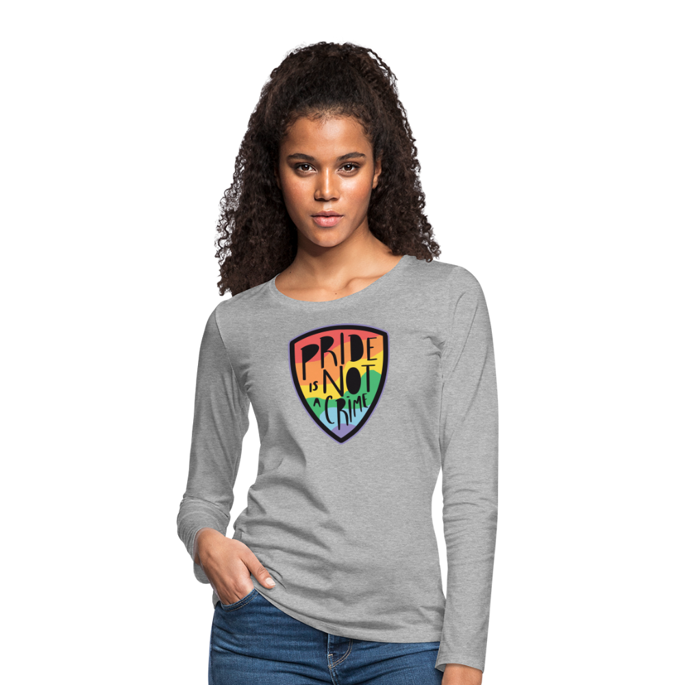 Pride is not a Crime Badge "Frauen" Langarmshirt - Grau meliert