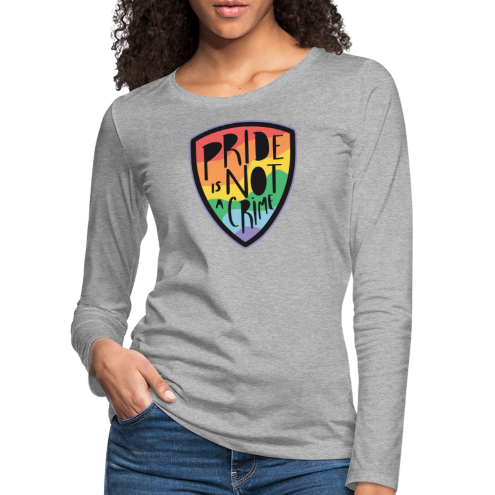 Pride is not a Crime Badge "Frauen" Langarmshirt - Grau meliert