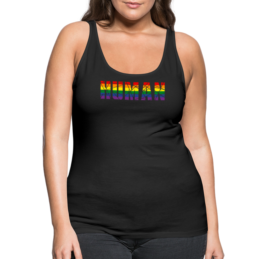 HUMAN in Regenbogen-Farben "Frauen" Tank Top - Schwarz