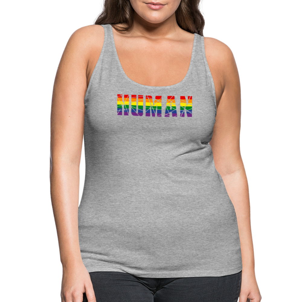 HUMAN in Regenbogen-Farben "Frauen" Tank Top - Grau meliert