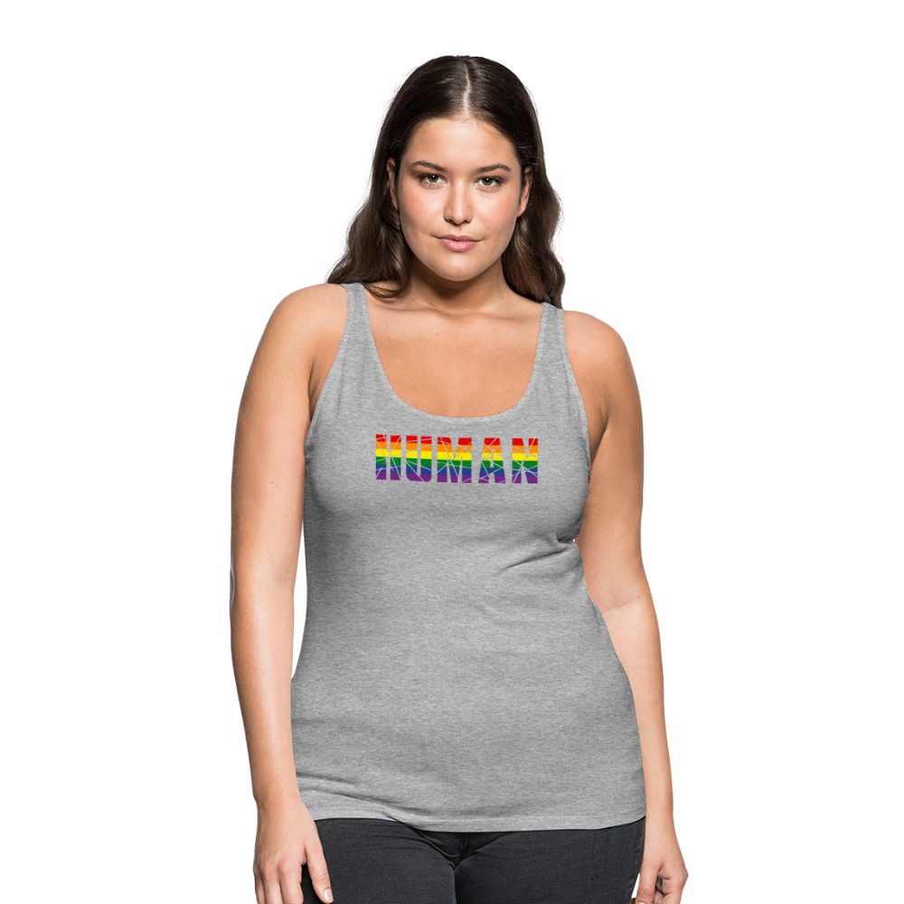 HUMAN in Regenbogen-Farben "Frauen" Tank Top - Grau meliert