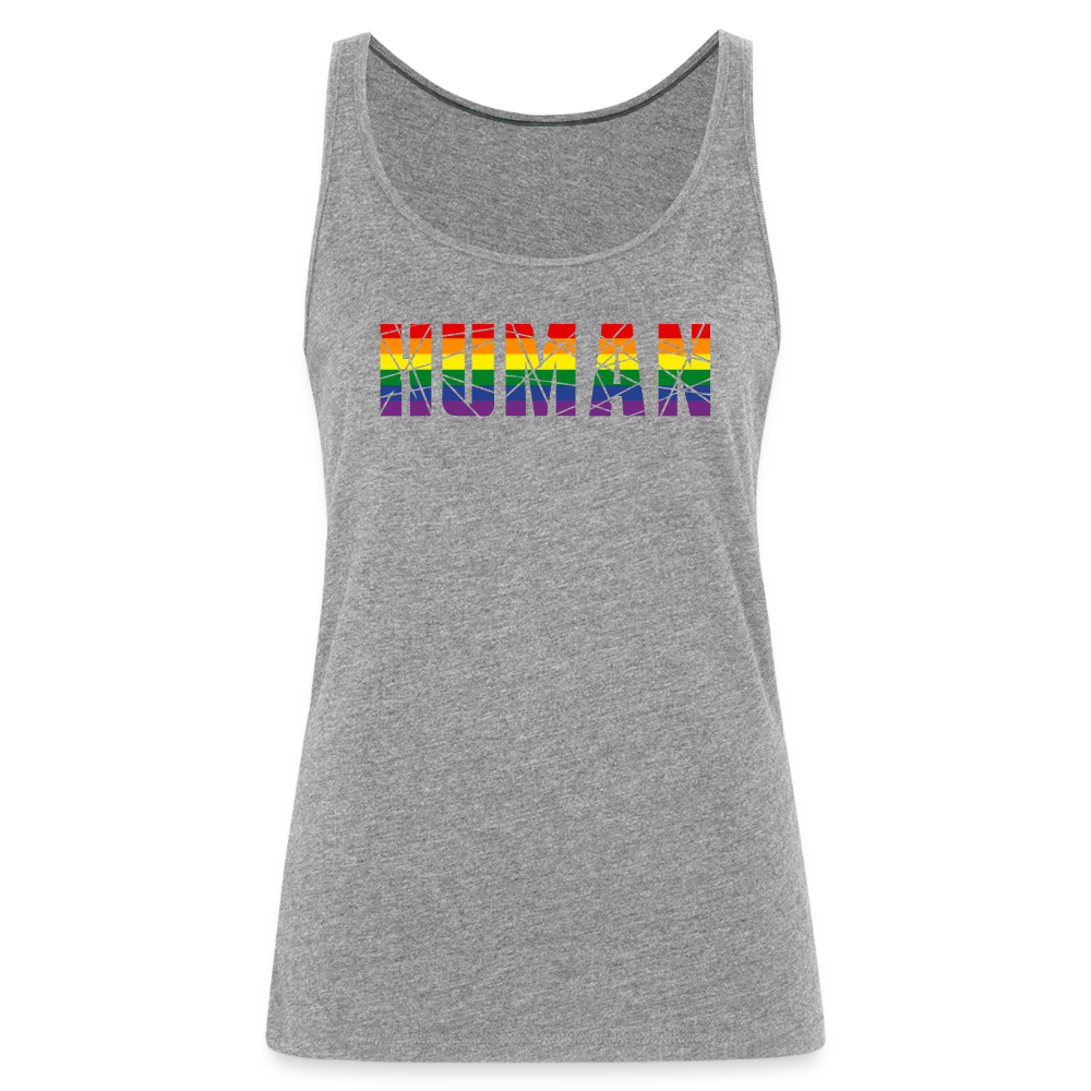 HUMAN in Regenbogen-Farben "Frauen" Tank Top - Grau meliert