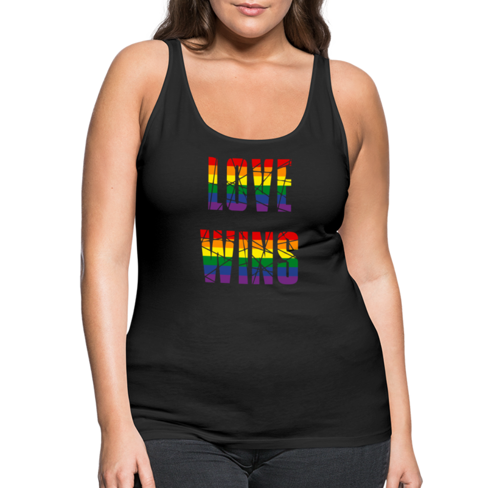 LOVE WINS in Regenbogen-Farben "Frauen" Tank Top - Schwarz