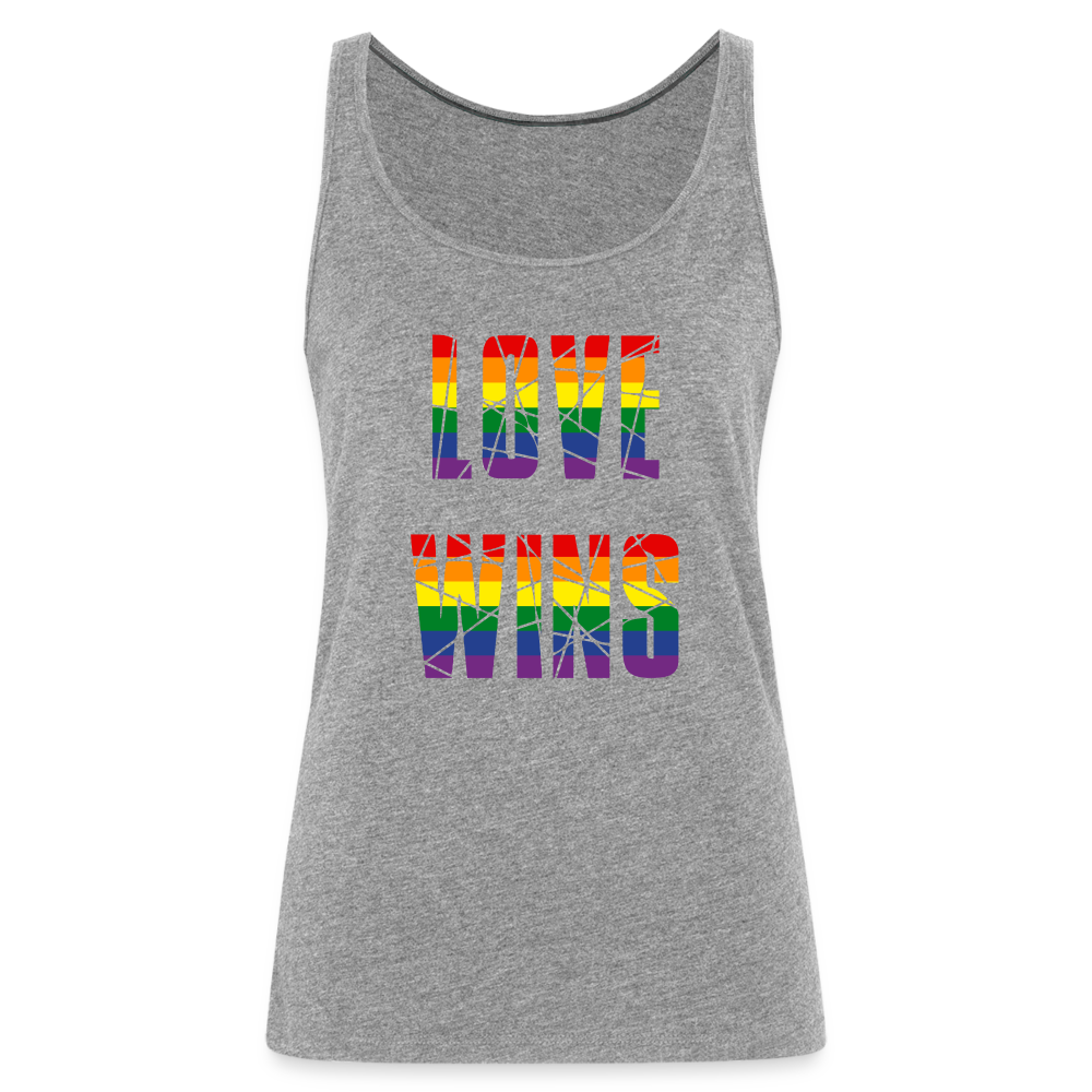 LOVE WINS in Regenbogen-Farben "Frauen" Tank Top - Grau meliert