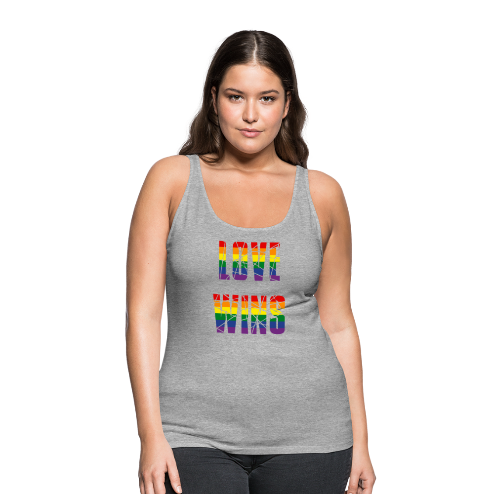 LOVE WINS in Regenbogen-Farben "Frauen" Tank Top - Grau meliert