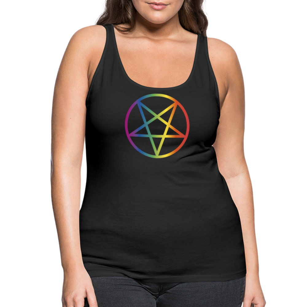 Regenbogen Pentagramm "Frauen" Tank Top - Schwarz