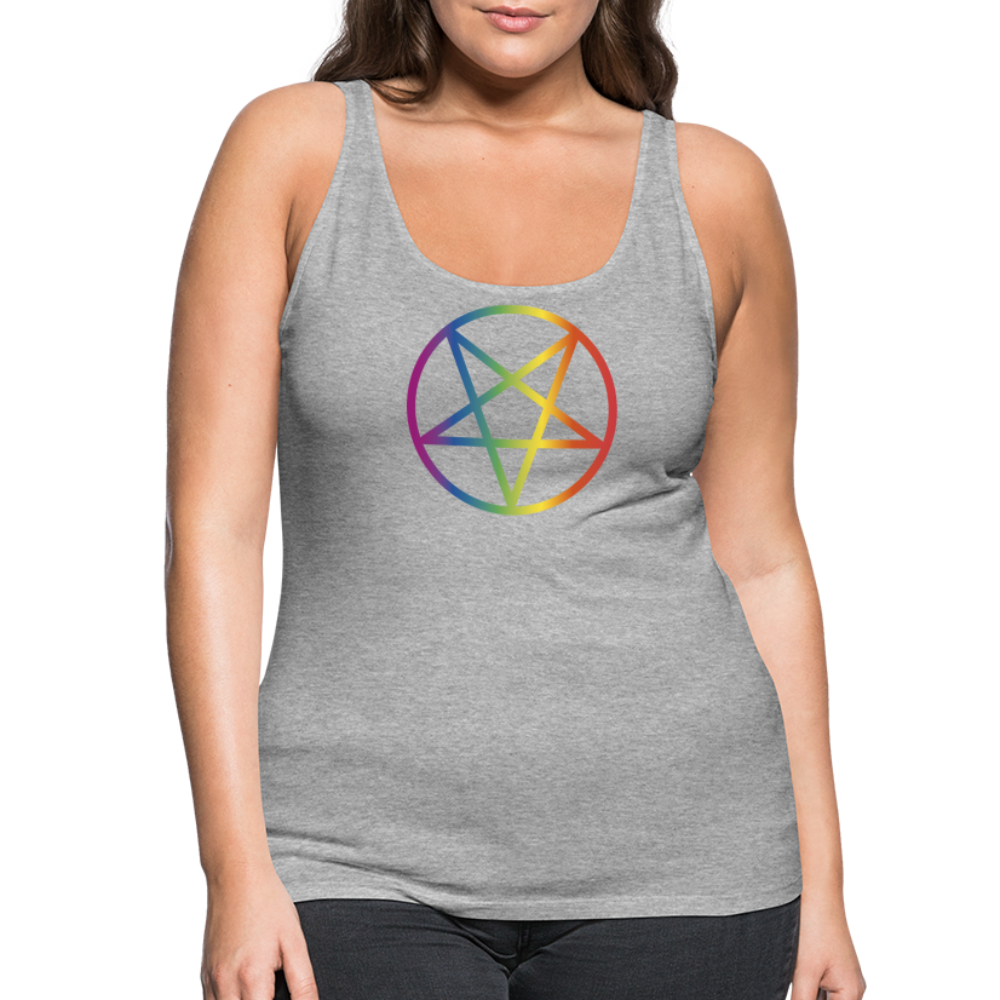 Regenbogen Pentagramm "Frauen" Tank Top - Grau meliert