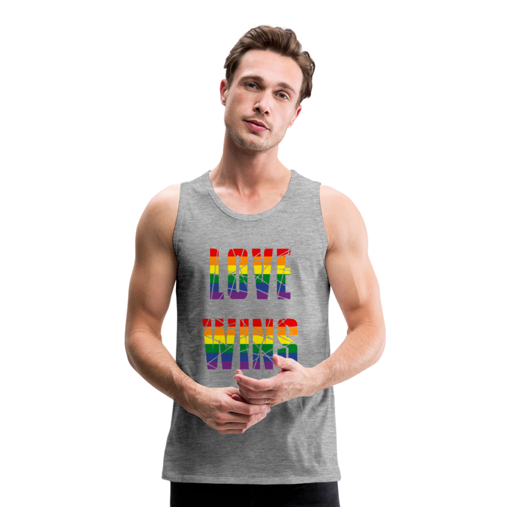 LOVE WINS in Regenbogen-Farben "Männer" Tank Top - Grau meliert