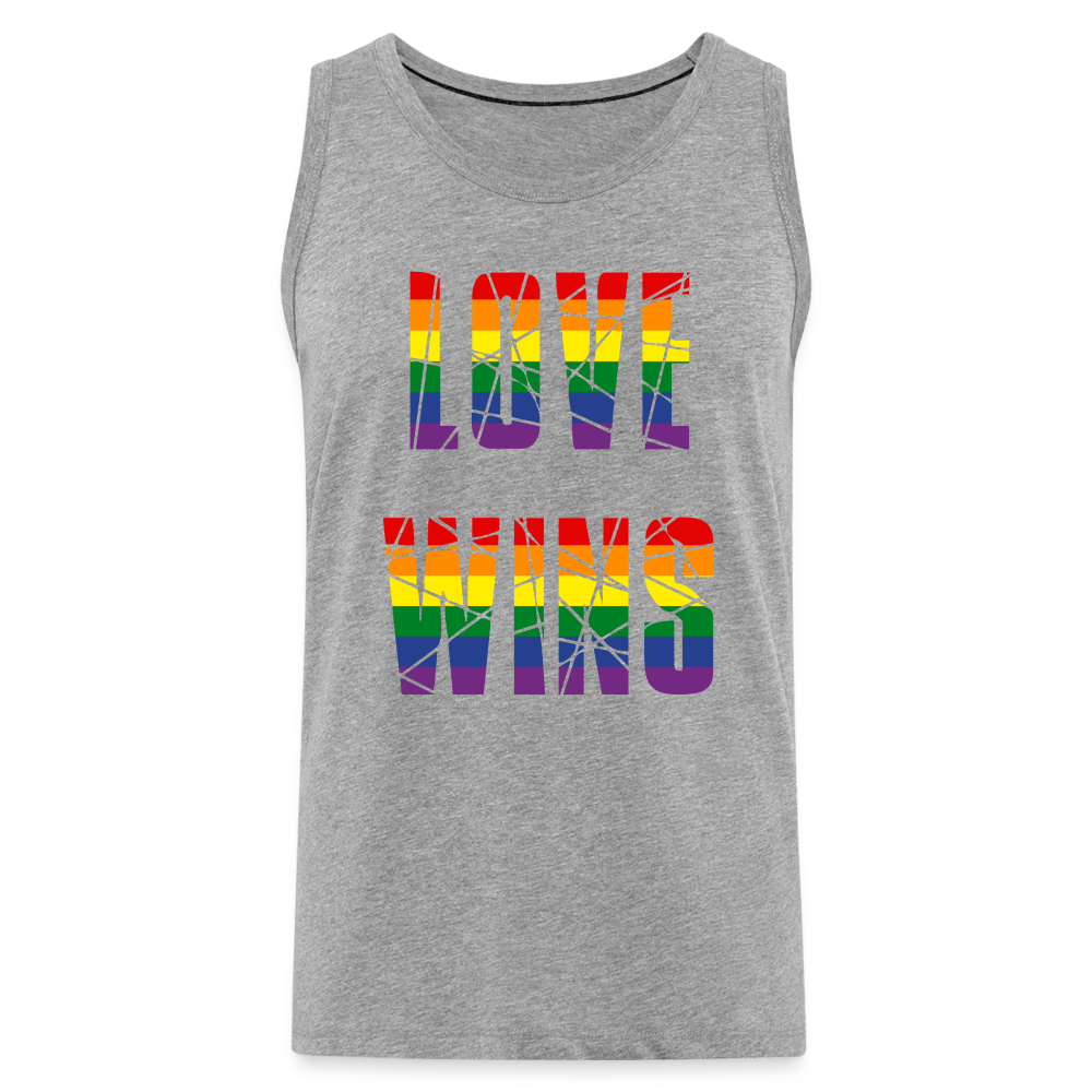 LOVE WINS in Regenbogen-Farben "Männer" Tank Top - Grau meliert