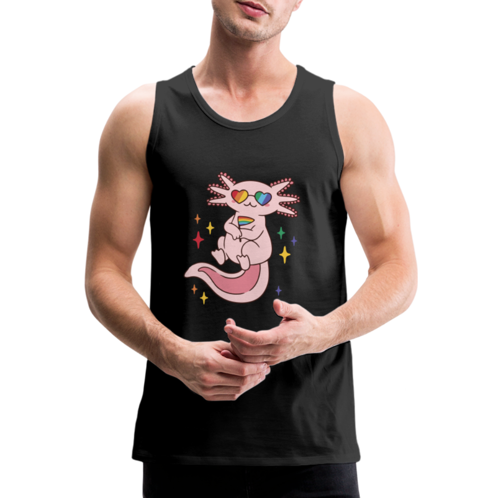 Big Pride Axolotl "Männer" Tank Top - Schwarz