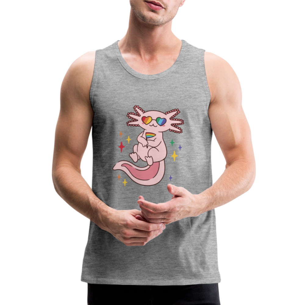 Big Pride Axolotl "Männer" Tank Top - Grau meliert