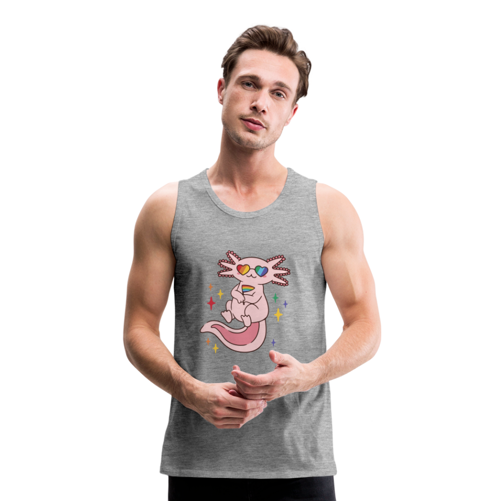 Big Pride Axolotl "Männer" Tank Top - Grau meliert