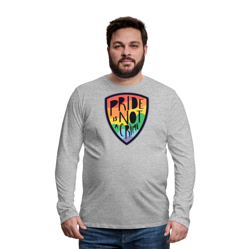 Pride is not a Crime Badge "Männer" Langarmshirt - Grau meliert