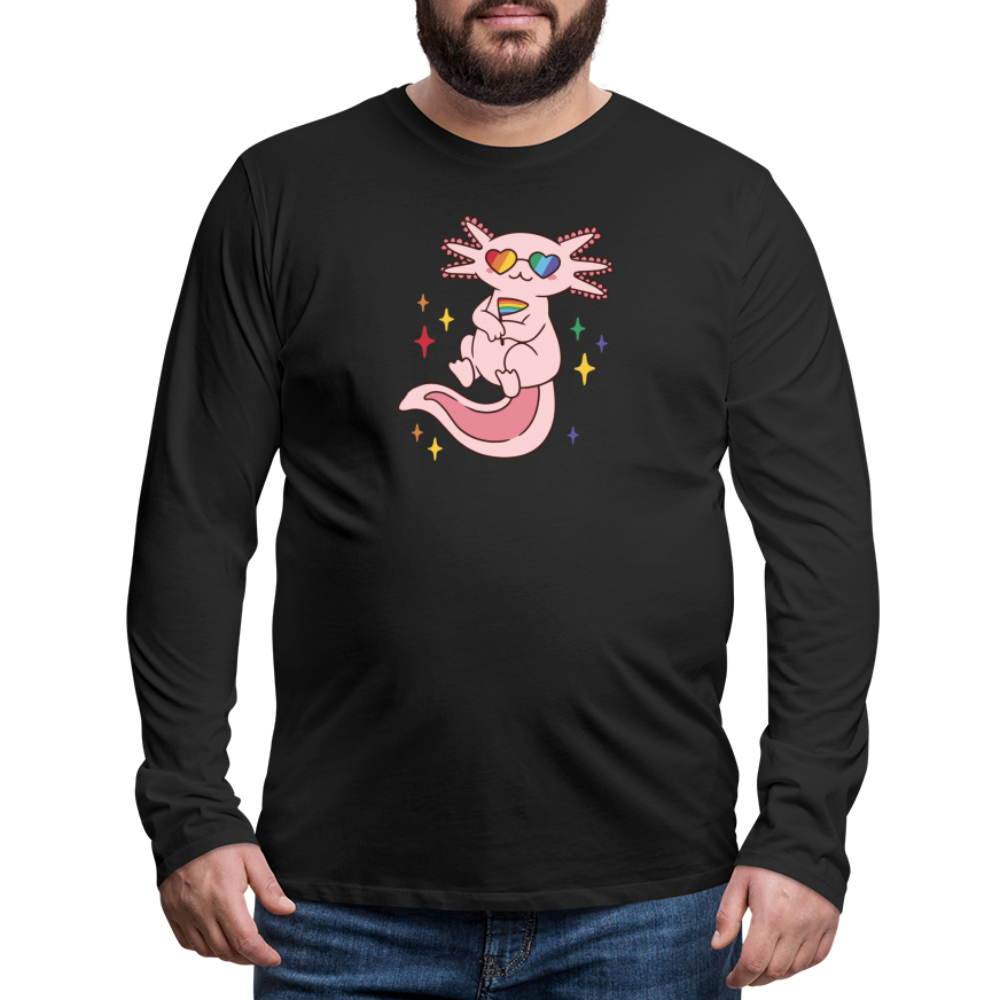 Big Pride Axolotl "Männer" Langarmshirt - Schwarz