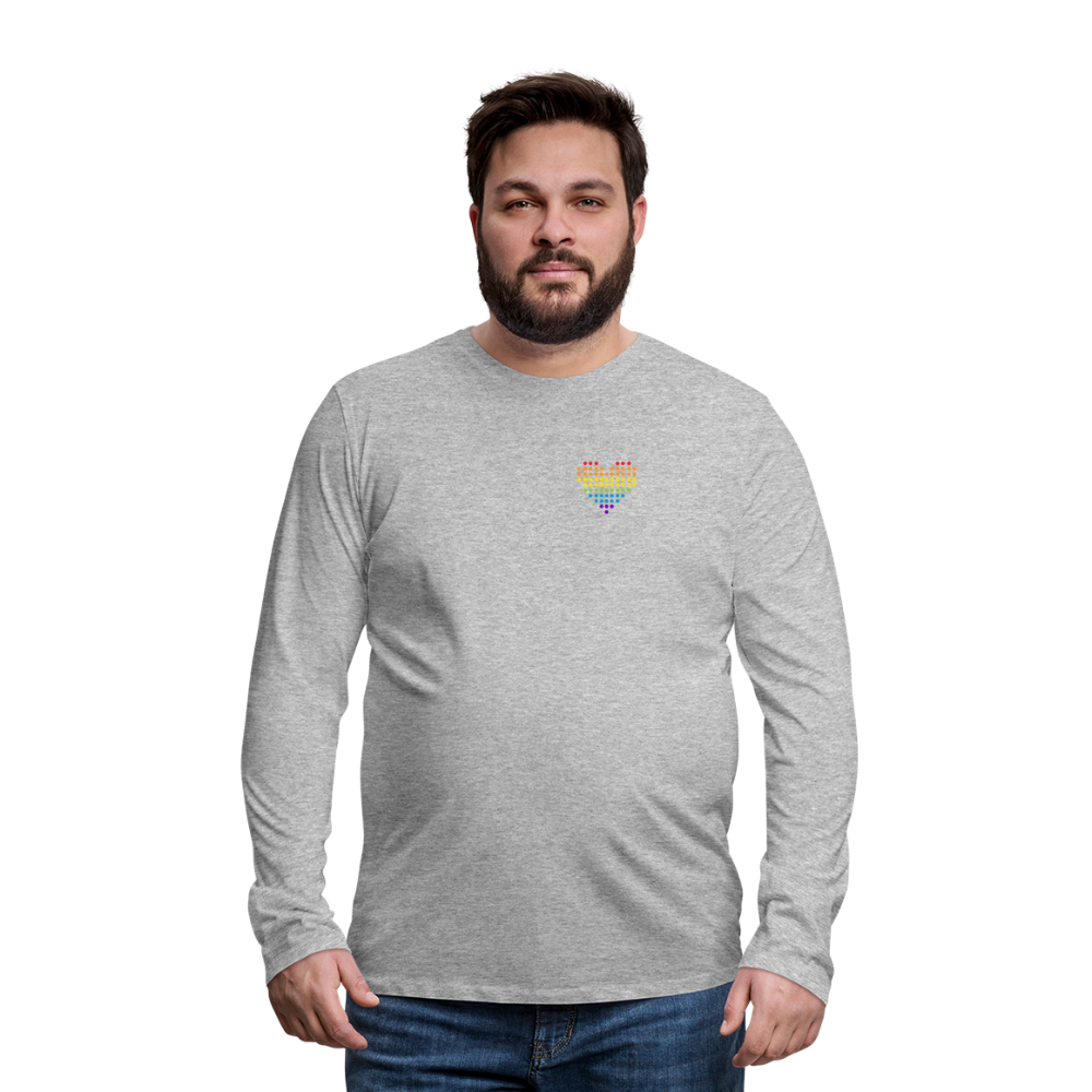 Punktherz "Männer" Langarmshirt - Grau meliert