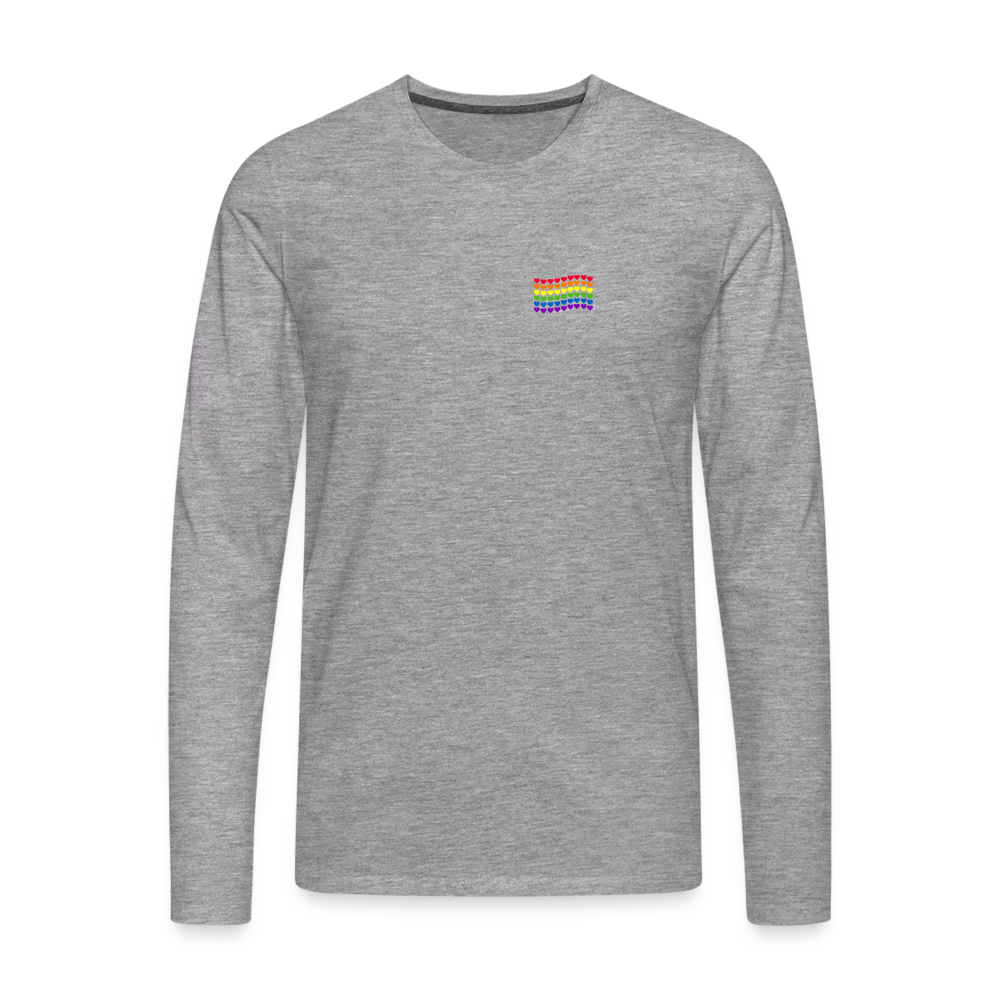 Herzenflagge "Männer" Langarmshirt - Grau meliert