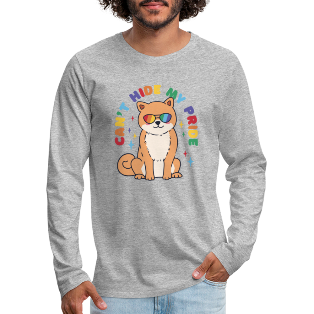 Can't Hide my Pride Doggo "Männer" Langarmshirt - Grau meliert