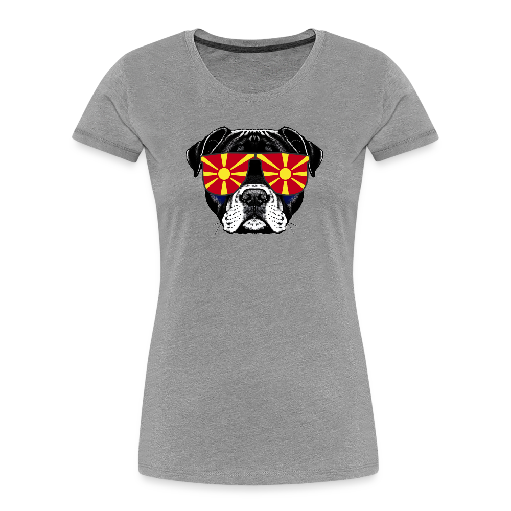 Nordmazedonien Doggo "Frauen" T-Shirt - Grau meliert